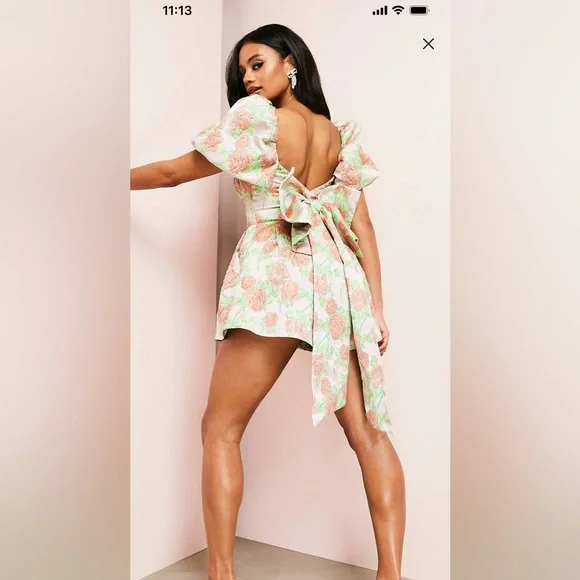 ASOS | Dresses | Asos Luxe Jacquard Romper | Poshmark